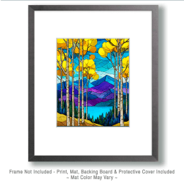 Stylized Mountain Aspens Art