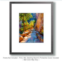 Watercolor Woodland Path Art