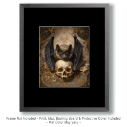 Nouveau Bat on Skull Art