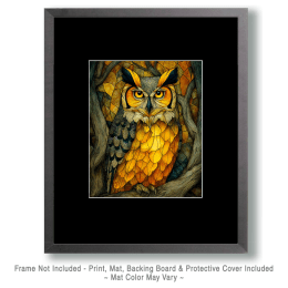 Stylized Great Horned Owl Art
