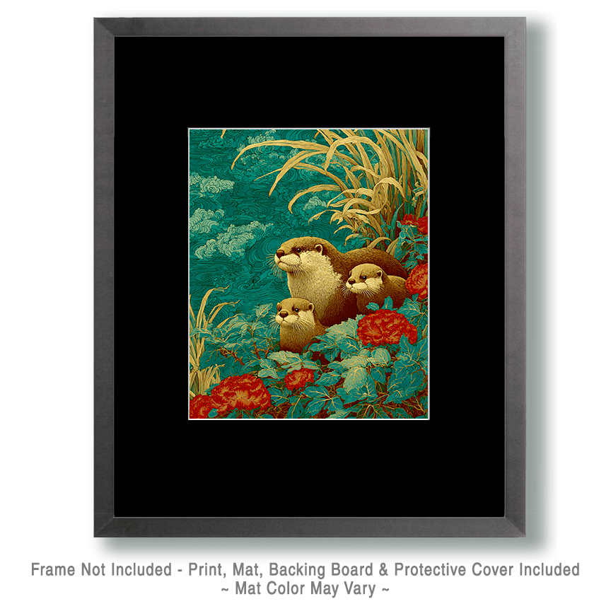 Stylized Otter & Kits Art
