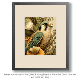 Vintage Kestral in Flora Art