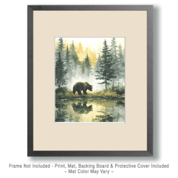 Bear in Misty Forest Art