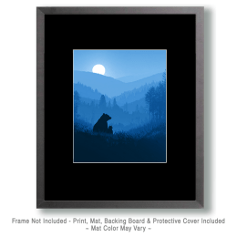 Mother Bear and Cub Enjoy the Evening Art