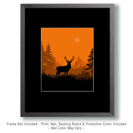 Buck Deer in Orange Landscape
