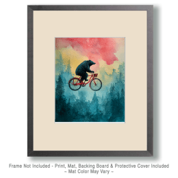 Bear Flying on Bicycle Art