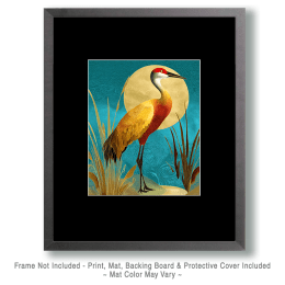 Ful Moon Sadhill Crane Art