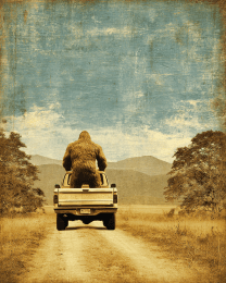 Bigfoot Joy-Riding in a Pickup Truck