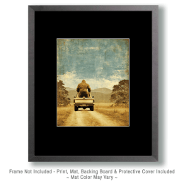 Bigfoot Joy-Riding in a Pickup Truck Art