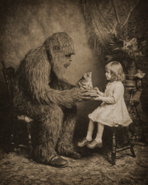 Bigfoot Showing Off Pet Kitten