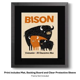 Customizable Playful Bison Art Print