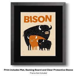 Playful Bison Art Print