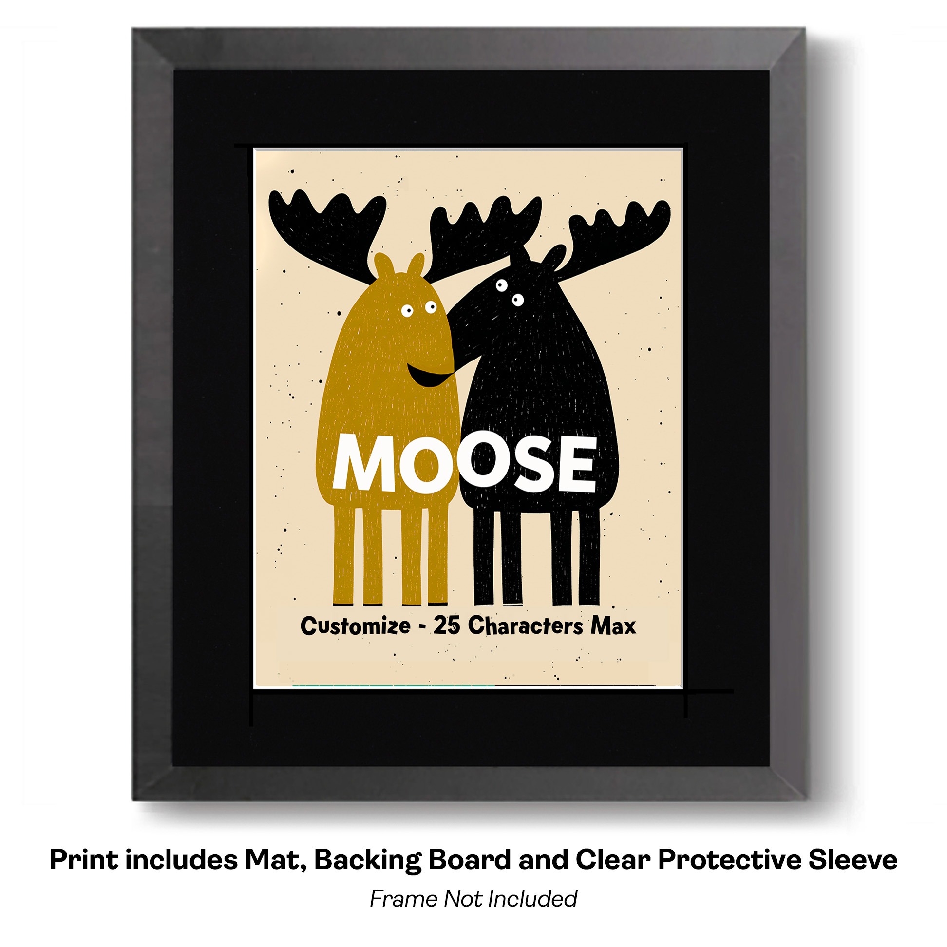 Customizable Playful Moose Art Print