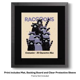 Customizable Playful Raccoons Art Print