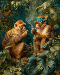 Two Monkeys Getting High