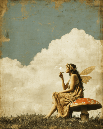 Hippie Fairy Smoking Marijuana