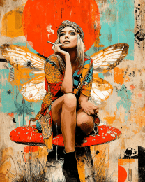 Hippie Fairy Smoking Marijuana #1