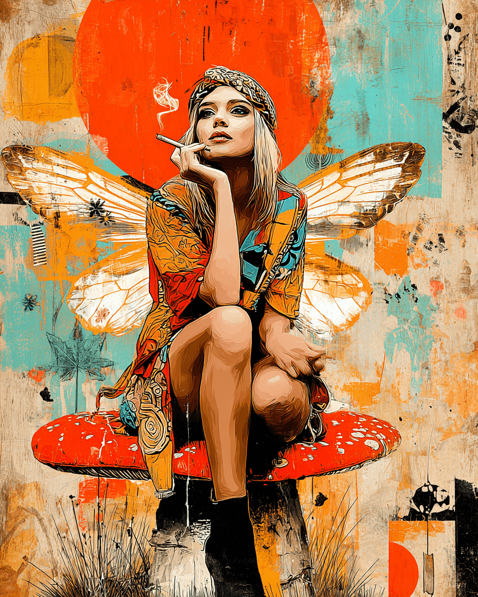 Hippie Fairy Smoking Marijuana #1