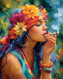 Caribbean Hippie Smoking Marijuana