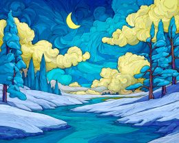 Puufy Clouds at Night