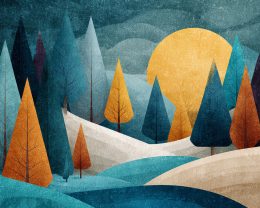 Rustic Folk-Art Moon Rising