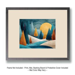 Rustic Folk Art Moon Rising Art