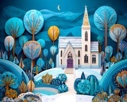 Stylized Church Winterscape