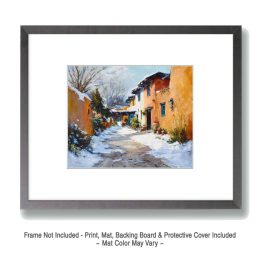 Santa Fe Street Winterscape Art