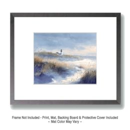 Far Lighthouse Winterscape Art