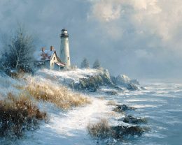 Maine Lighthouse Winterscape