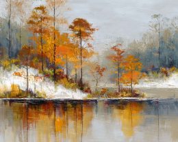 Golden Fall Day Winterscape