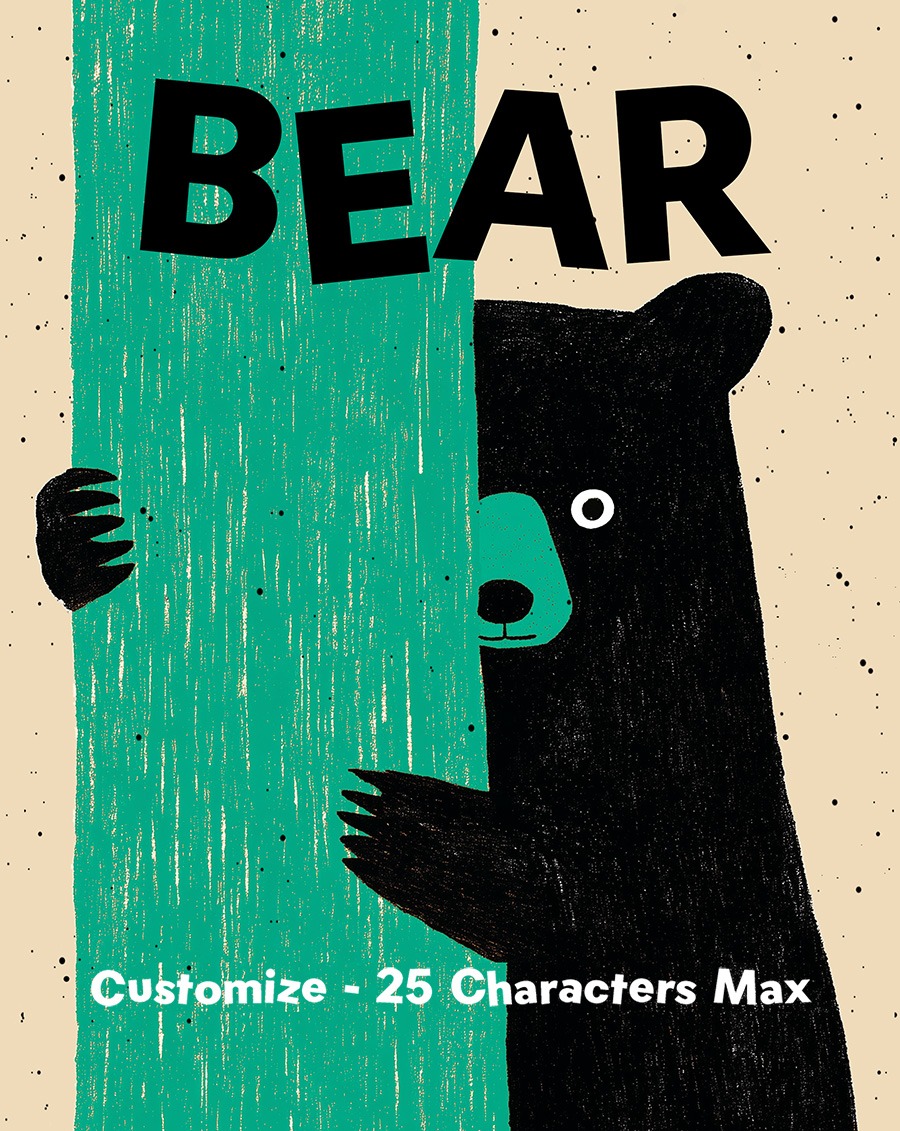 Customizable Playful Bear Art Print