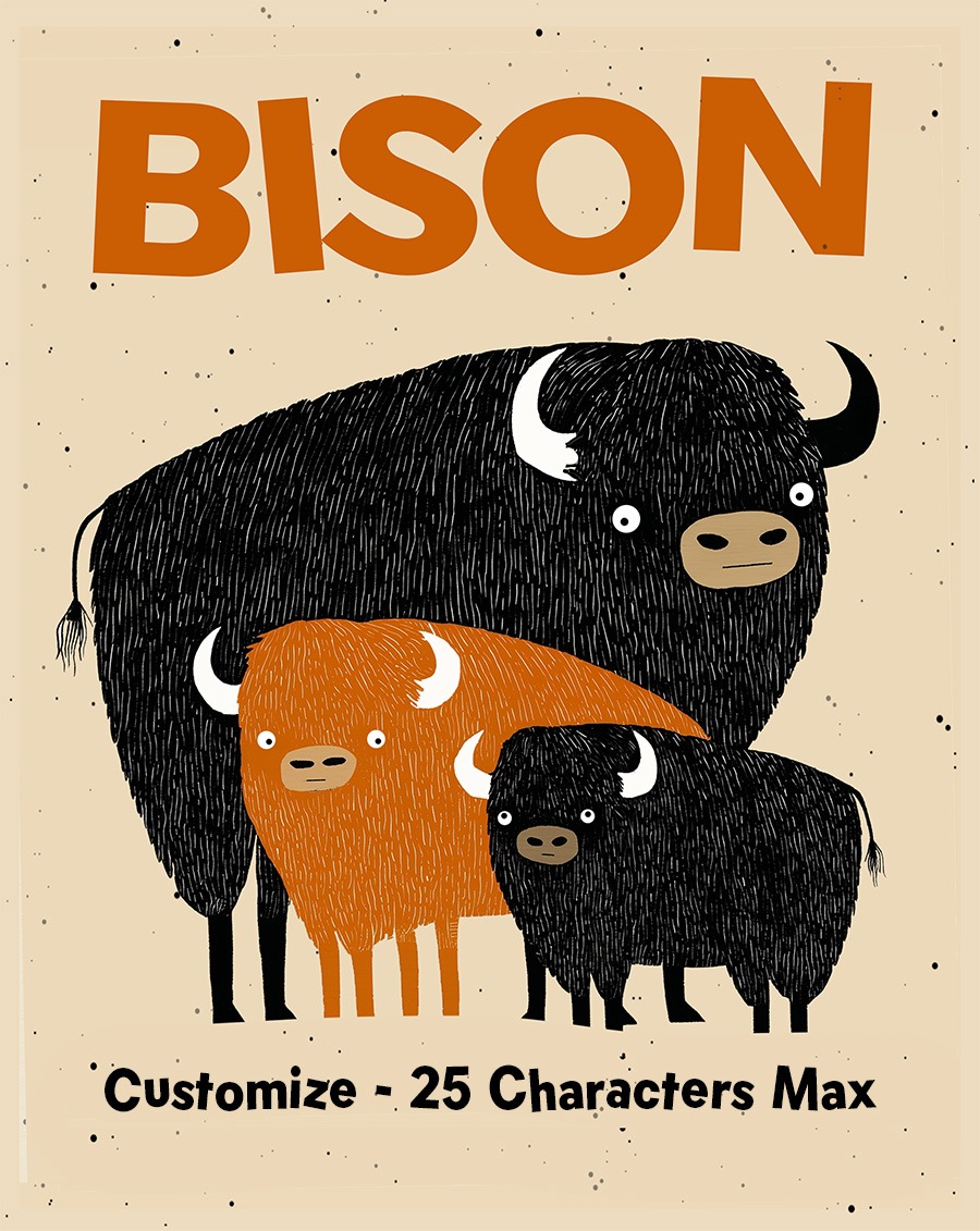 Customizable Playful Bison Art Print