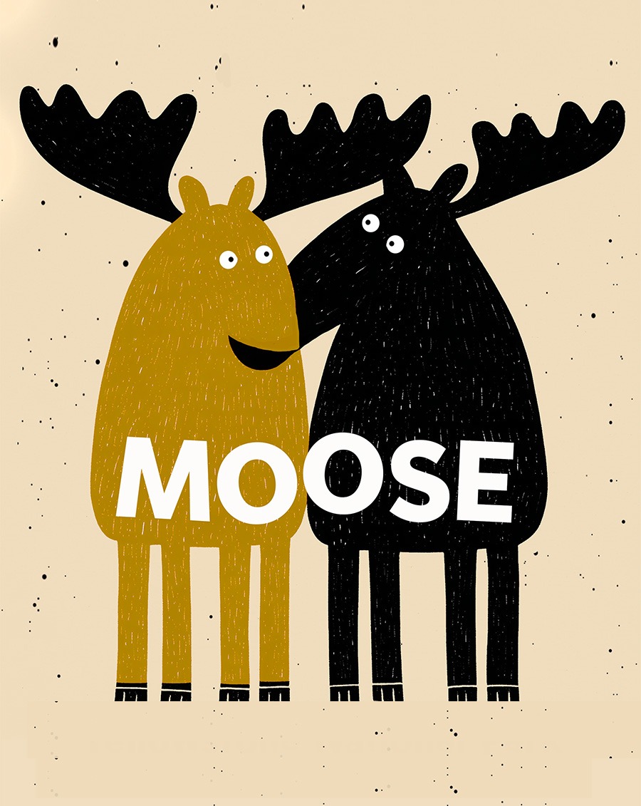 Playful Moose Art Print