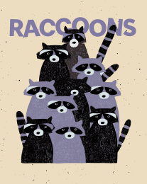 Playful Raccoons Art Print