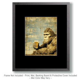 Bigfoot with a Pint of Beer Art
