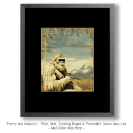 Bigfoot Having a Beer in a Mountain Meadow Art