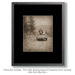 Bigfoot Riding in the Back of a Pickup Truck Art