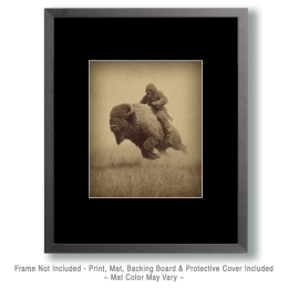 Bigfoot on a Galloping Bison Art