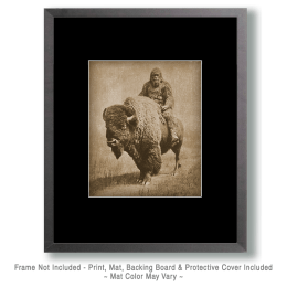 Bigfoot Riding a Bison Art