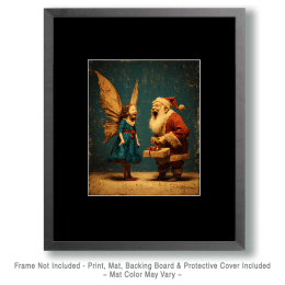 Fairy Shares a Joke with Santa Claus Art