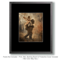 Fairy Gets Piggy-Back Ride from Bigfoot Art