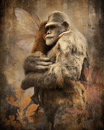 Fairy Gives Bigfoot a Hug