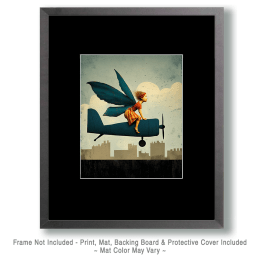 Fairy Gets a Ride on an Airplane Art