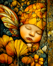 Golden Fairy Baby Sleeping