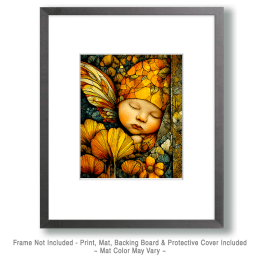 Golden Fairy Baby Sleeping Art