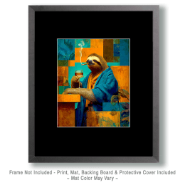 Cool Hippie Sloth Smoking Marijuana Art