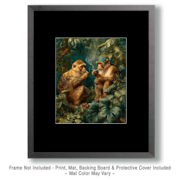 Two Monkeys Getting High Art