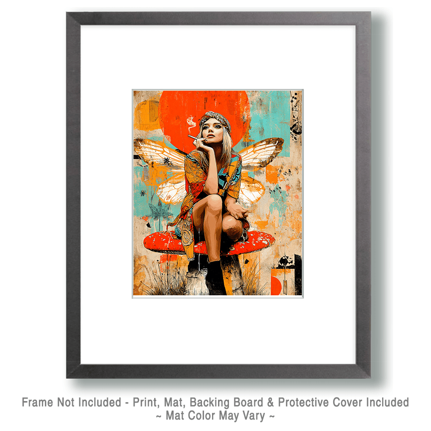 Hippie Fairy Smoking Marijuana #1 Art