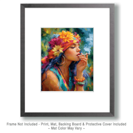 Caribbean Hippie Smoking Marijuana Art